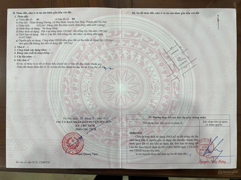 Bán 96,6m2 đất bìa làng thôn hoàng dương, đường rộng 8m. quy hoạch mở rộng đường lên đến 17m