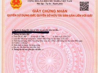 Lô góc 1293m thạch đồng, thanh thuỷ chỉ 3,x tỉ tiểu học