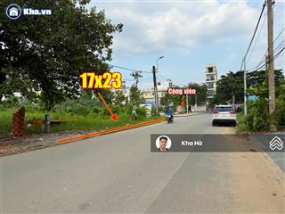Bán đất villa lê hữu kiều  17x23 góc 2 mặt tiền kinh doanh  đối diện công viên & nút giao an phú