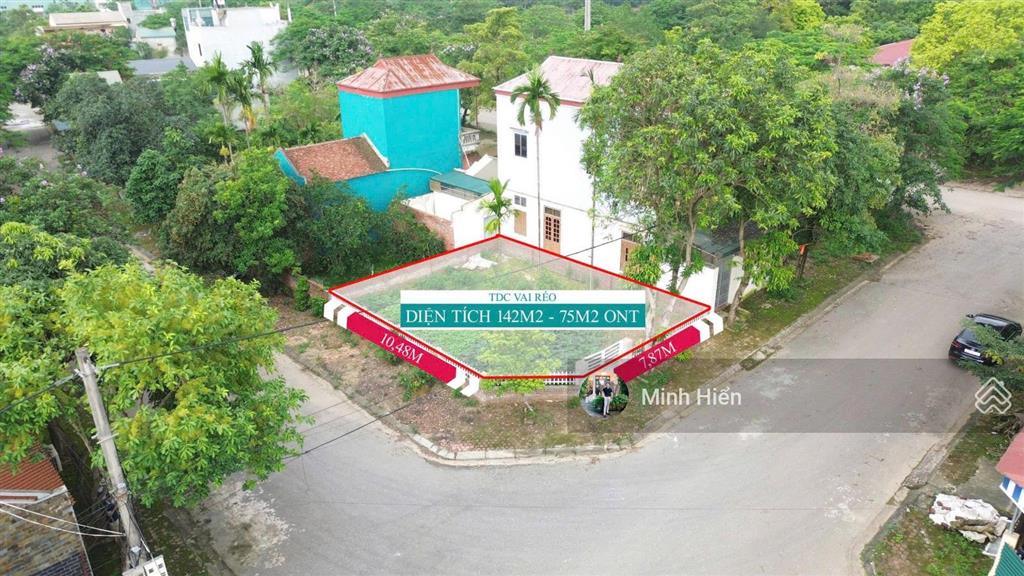 Bán lô góc siêu đẹp 142m2 mặt tiền rộng 10x14m tái định cư vai réo hoà lạc giá đầu tư