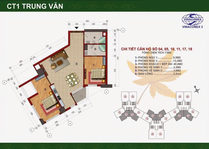 Chính chủ cần bán căn hộ 2 ngủ, 2 vệ sinh, full nội thất, ban công đông nam tại vinaconex 3