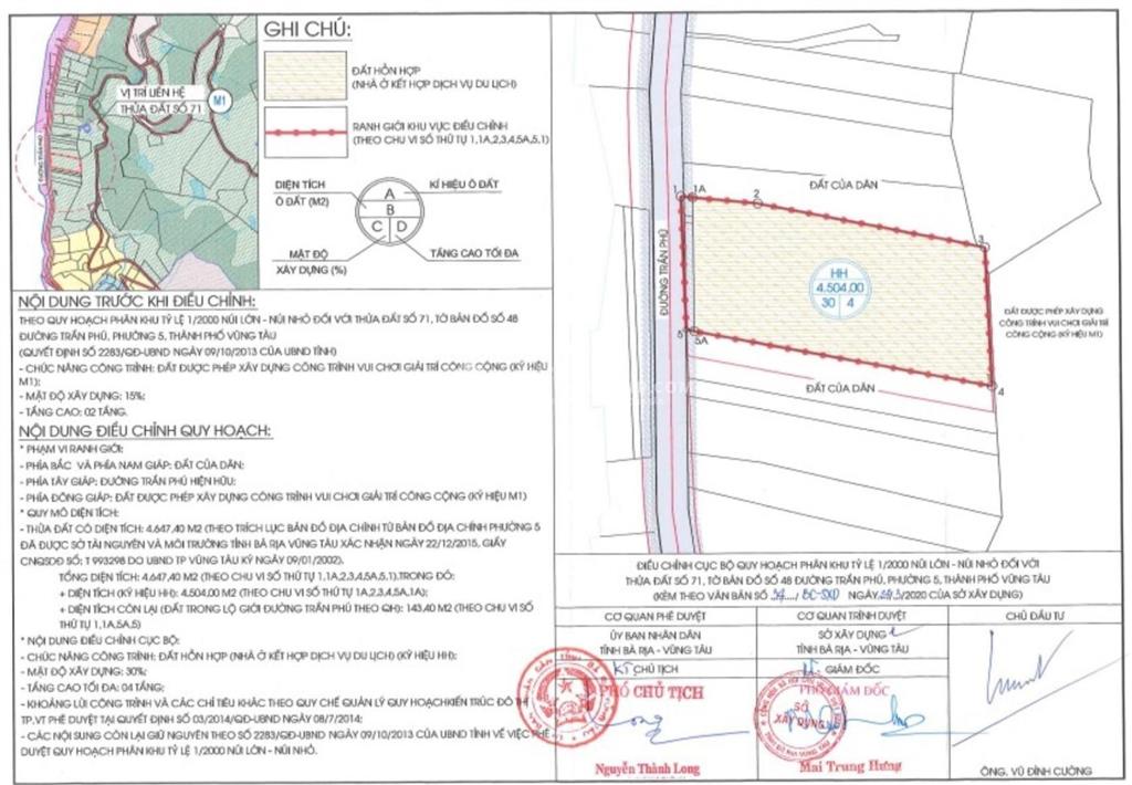 Bán lô đất đẹp mặt tiền bờ biển trần phú địa thế đẹp nhất vũng tàu 4647m2 (45x103m) giá chỉ 60tr/m2