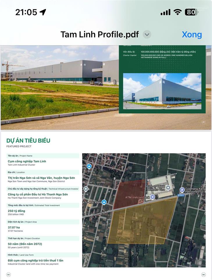 Chính thức mở bán đất công nghiệp tại cụm công nghiệp tam linh nga sơn