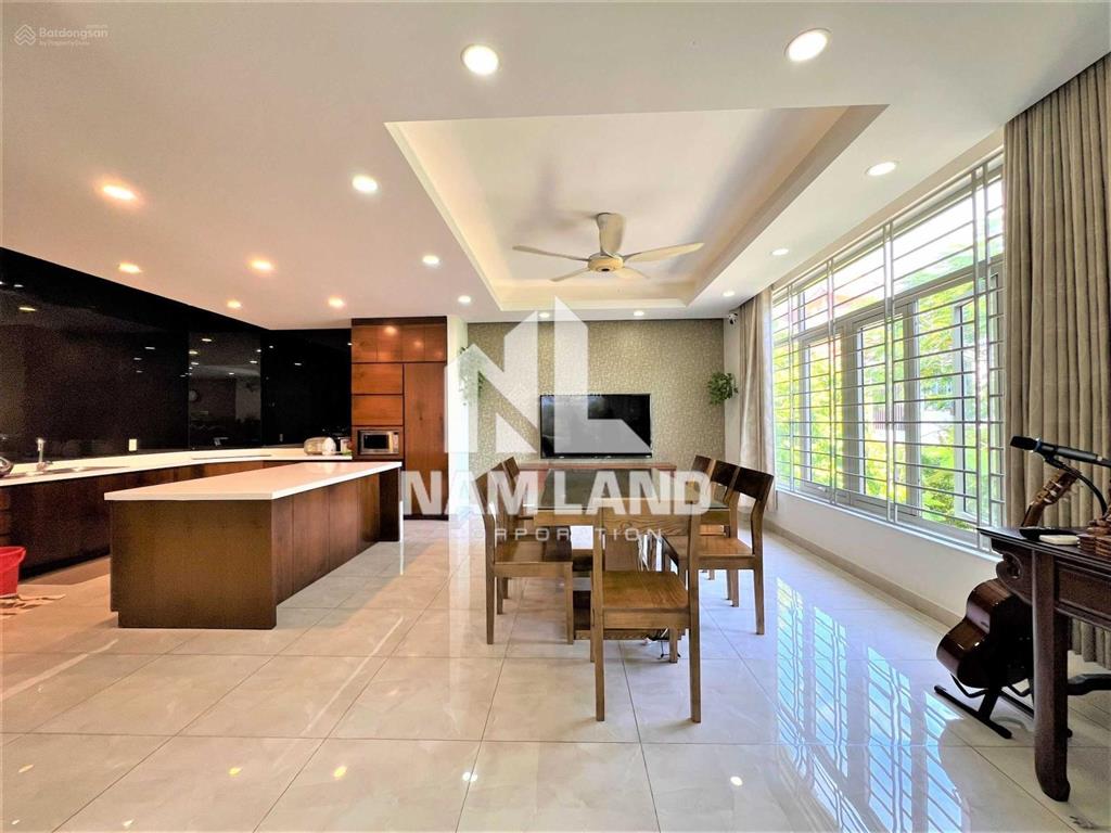 Cho thuê nhà khu villa thủ thiêm gần công viên thạnh mỹ lợi căn góc 2 mặt tiền hướng đông nam