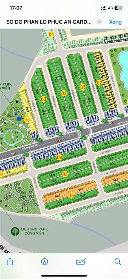 Bán gấp đất nền phúc an garden, 590 triệu, 75m2, ở trừ văn thố, bàu bàng, bình dương