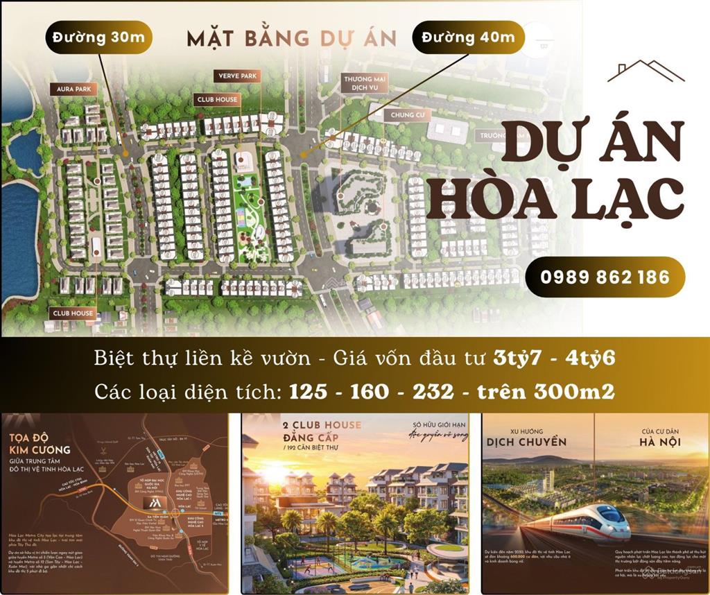Bán biệt thự liền kề metro city hoà lạc vốn chỉ từ 3,5 tỷ  4,6 tỷ căn 160m2 5 tầng,  0989 862 ***
