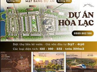 Bán biệt thự liền kề vườn dự án hoà lạc, giá chỉ từ 3,5 tỷ4,6 tỷ căn 160m2 5 tầng,  0989 862 ***