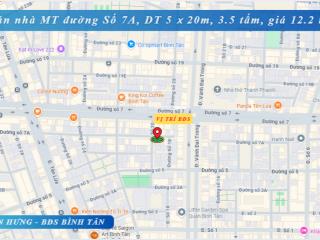 Bán nhà khu tên lửa, mt đường số 7a, 5 x 20m, 3 tấm, 12.2 tỷ gần aeon mall (tín hưng)