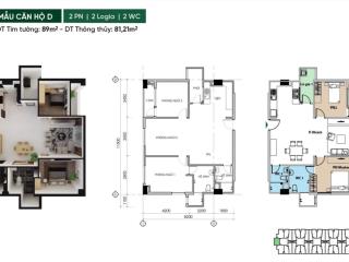 Conic boulevard  căn góc 3 mặt view sông đặc biệt, tầng 8, diện tích 89m2, 2pn, 2wc giá chỉ 2,7 tỷ