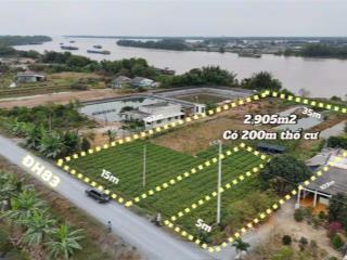 2.926m² đất mặt tiền sông + đường nhựa thổ cư 200m² sẵn | phú thạnh tân phú đông