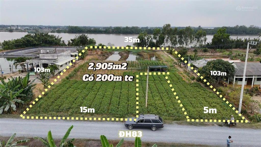 2.927m² đất mặt tiền sông + đường nhựa thổ cư 800m² sẵn | phú thạnh tân phú đông