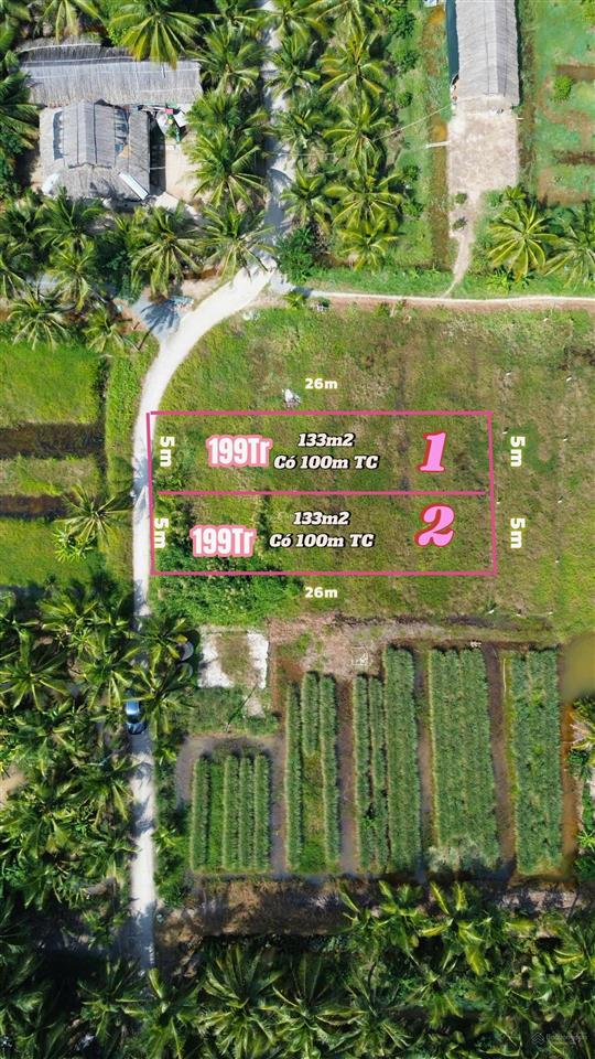 199 triệu đất thổ cư cù lao tân phú đông, sổ hồng riêng