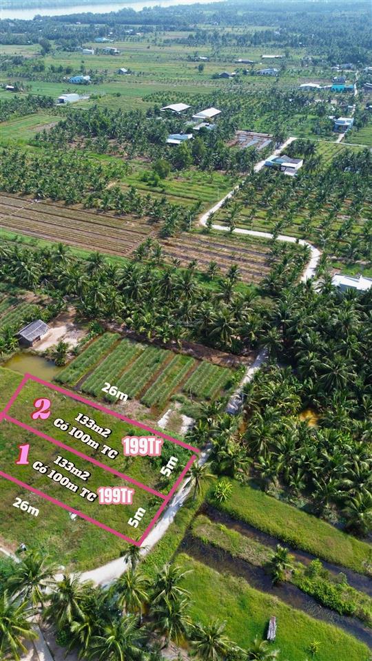199 triệu đất thổ cư cù lao tân phú đông, sổ hồng riêng