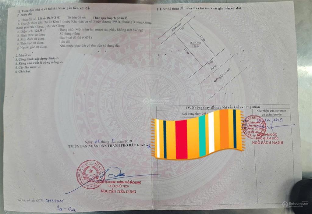 Bán đất 126m2 tại đường 295b, xương giang, bắc giang