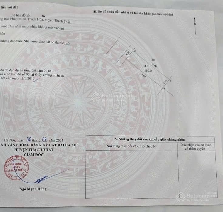 Bán 150m2 đất tái định cư bắc phú cát, gần chung cư phenika, sát đại lộ thăng long, giá hơn 80tr/m2