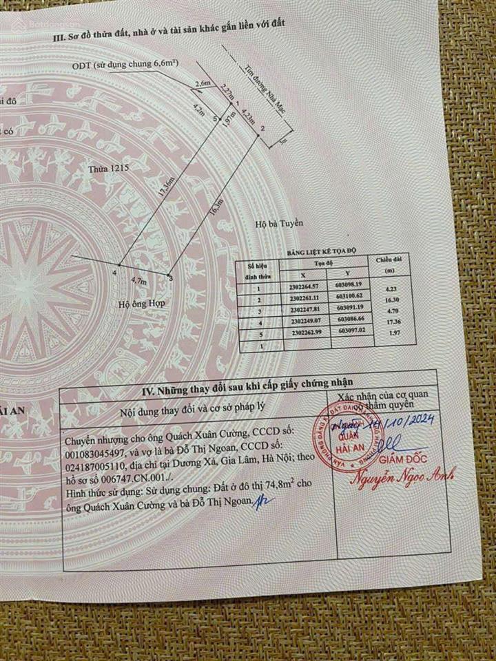 Bán đất mặt đường vòng nhà mạc tràng cát cách dự án vin 100m dt 74,8m2 đường nhựa rộng oto đỗ cửa.