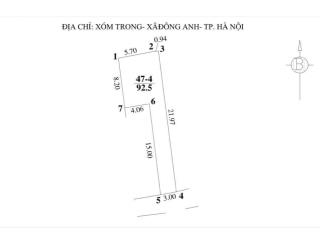 Chỉ nhỉnh 3,x tỷ các bác sở hữu ngay mảnh đất 92/95m2 tại trung tâm đông anh