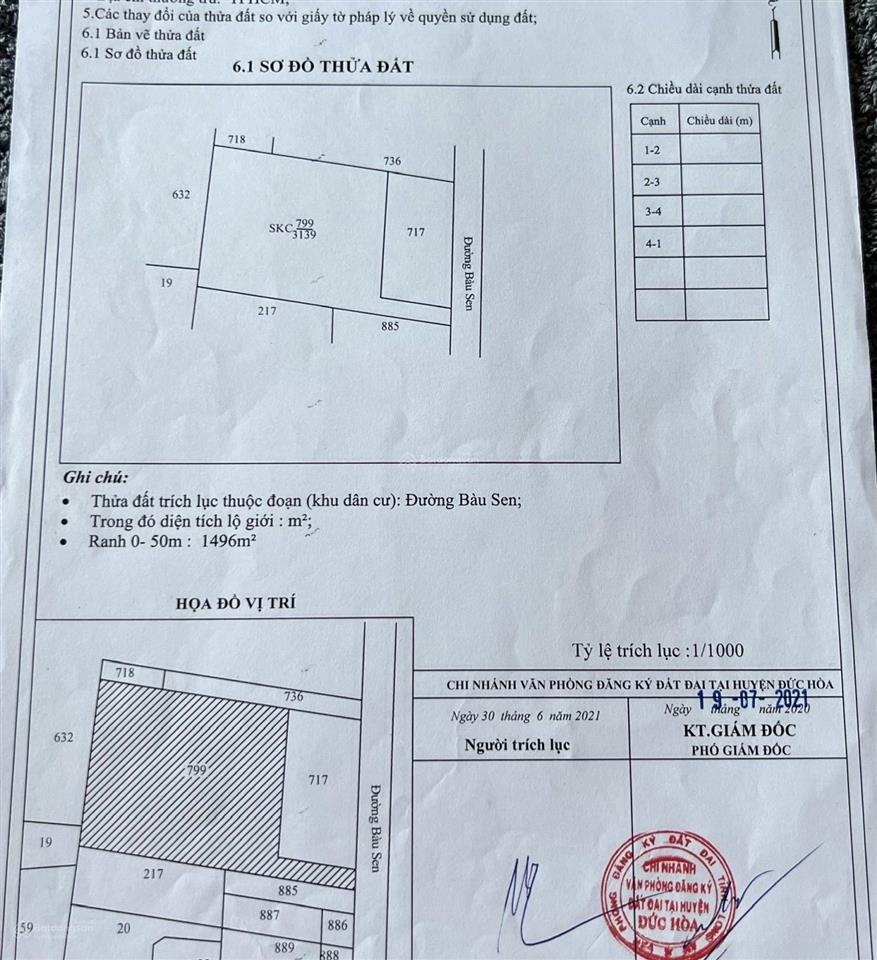 Bán đất làm kho xưởng 4027m2 tại bàu sen, đức lập hạ, đức hòa, long an, giá 5,5 triệu/m2