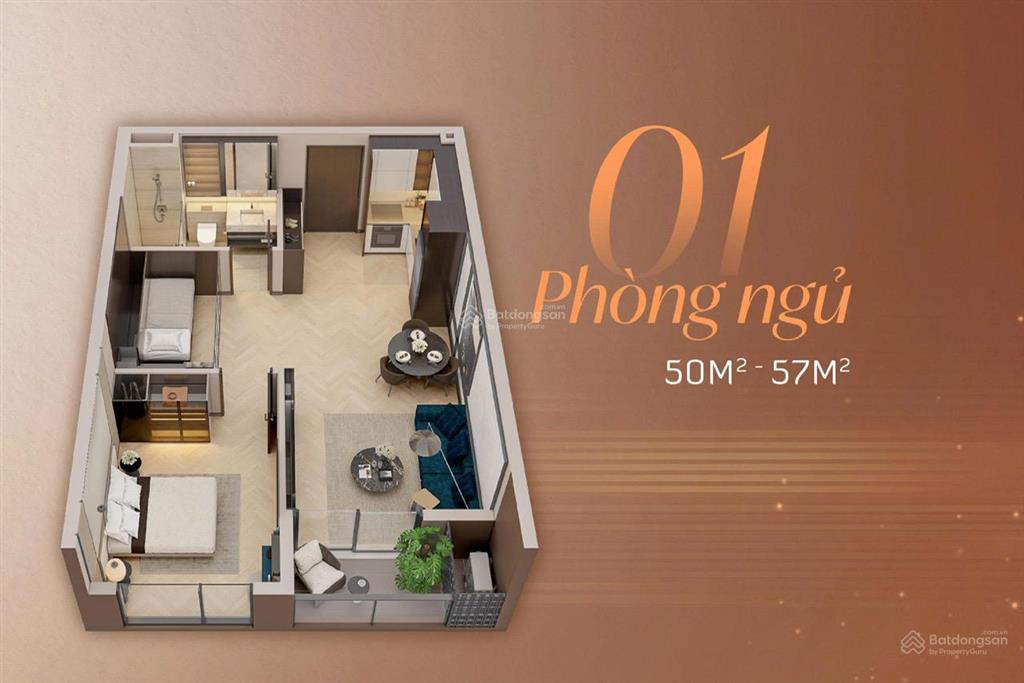 Bán căn 1pn còn lại duy nhất tầng cao view nội khu 50m2