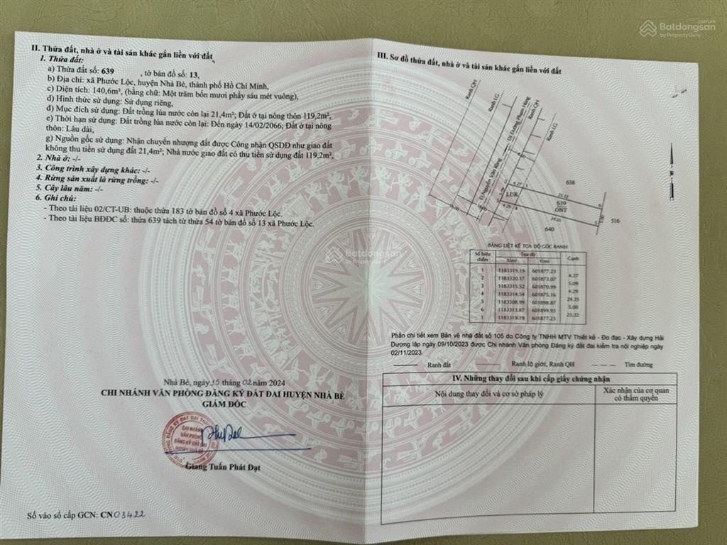 Chính chủ bán đất sổ đỏ đường nguyễn văn ràng, phước lộc nhà bè giá 48tr/m(phạm hùng nối dài