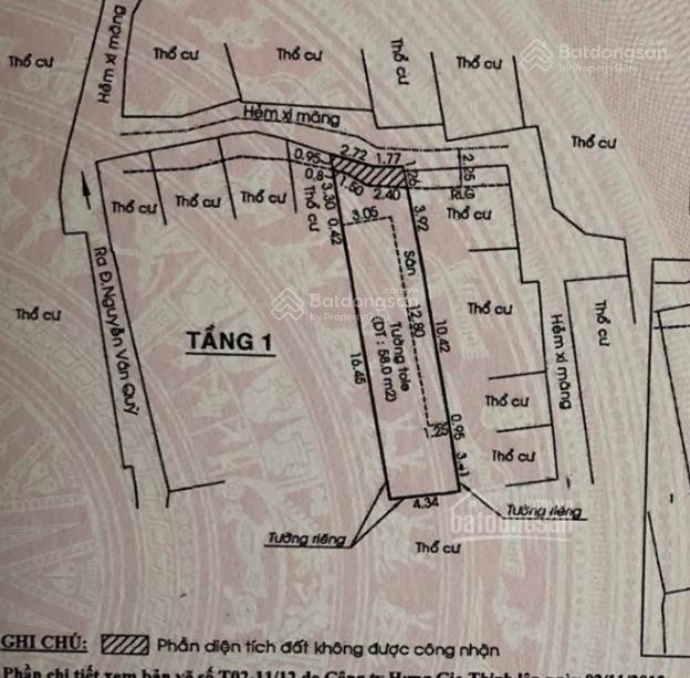 Bán nhà nát hẻm 160// nguyễn văn quỳ, phường phú thuận, quận 7 dt đất tới 89m2 sổ riêng hoàn công