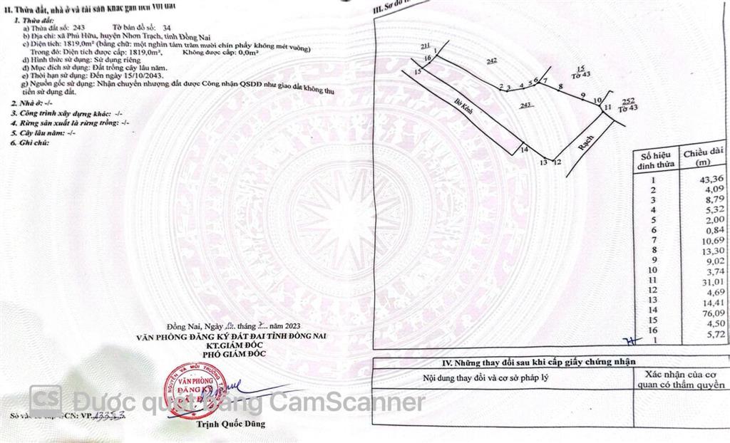 Bán gấp đất tại đường phan văn đáng, 3 triệu/m2, 1819m2, nhơn trạch, đồng nai