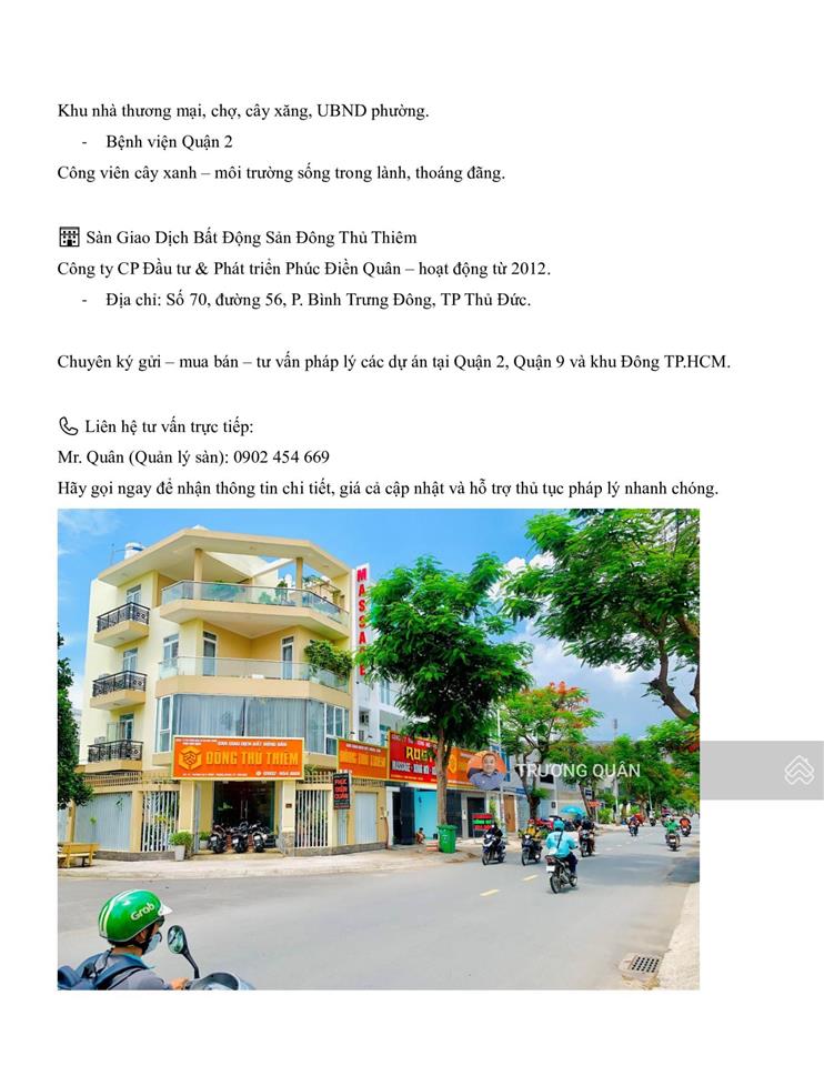 Bán 5 lô đất kdc đông thủ thiêm 0902 454 ***