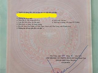 Lô đất hòn nghê 2, phường tây nha trang  120,9m2 ngang 8m  giá 2,1 tỷ