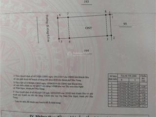 Bán đất hòn thơm  tây nha trang  90m2 ngang 6m  giá 1,82 tỷ