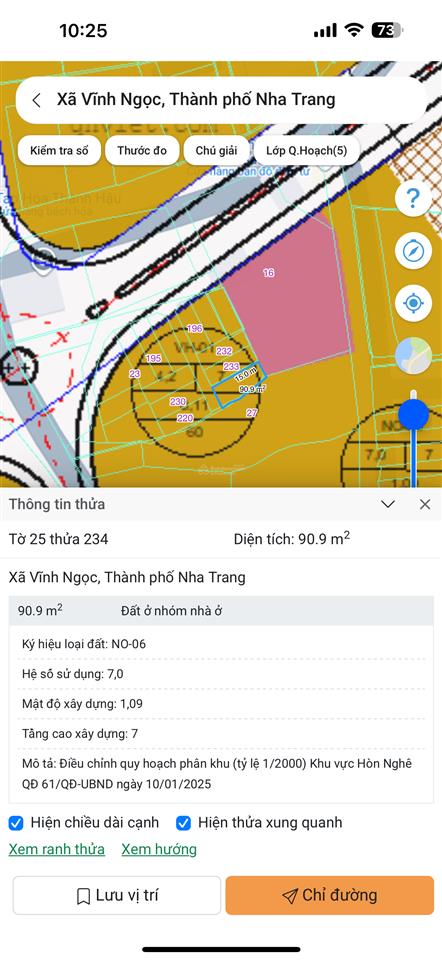 Đất hẻm hùng lộc hầu, xuân ngọc, tây nha trang  90,9m2 ngang 6,4m  giá 1,25 tỷ