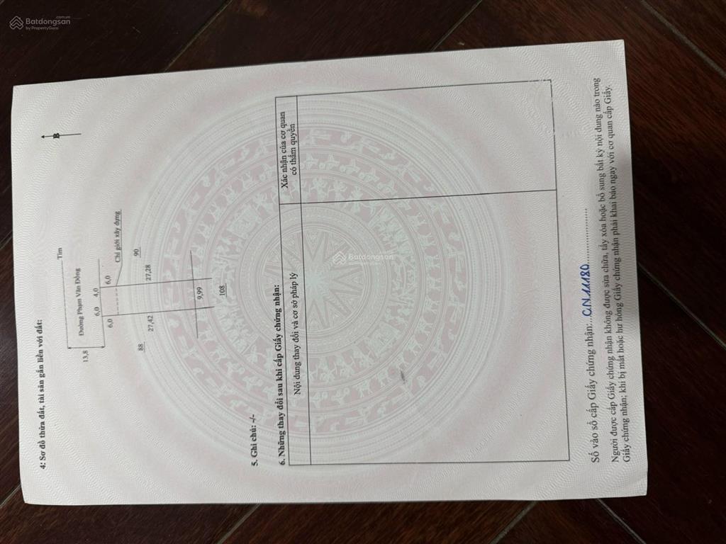 Mặt tiền phạm văn đồng  kđt vĩnh hoà, phường bắc nha trang  334,1 m2  giá 72 triệu/m2