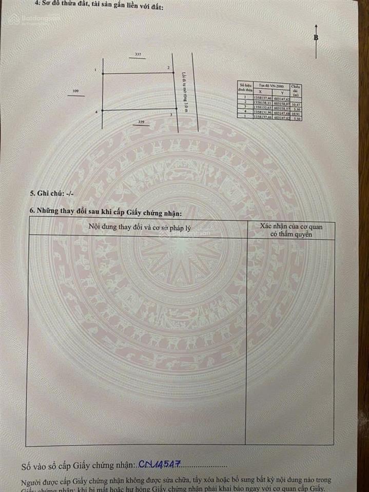 Lô đất hẻm củ chi, bắc nha trang  58,8m2 ngang 5,5m  giá 3,55 tỷ
