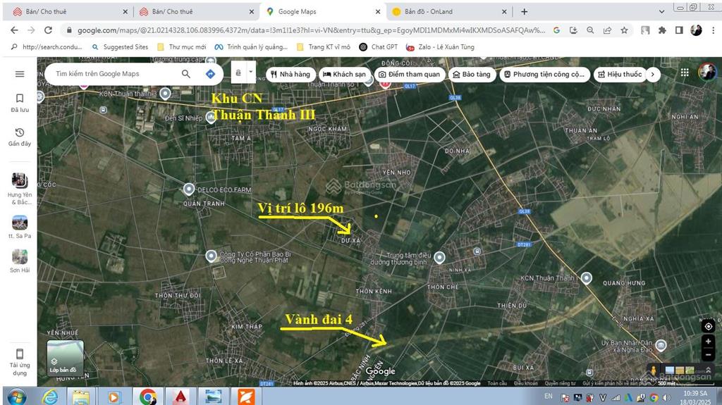 Bán 196m2 (chia 2 được) thôn dư xá, ninh xá. huyện thuận thành. bắc ninh. 0985 299 ***