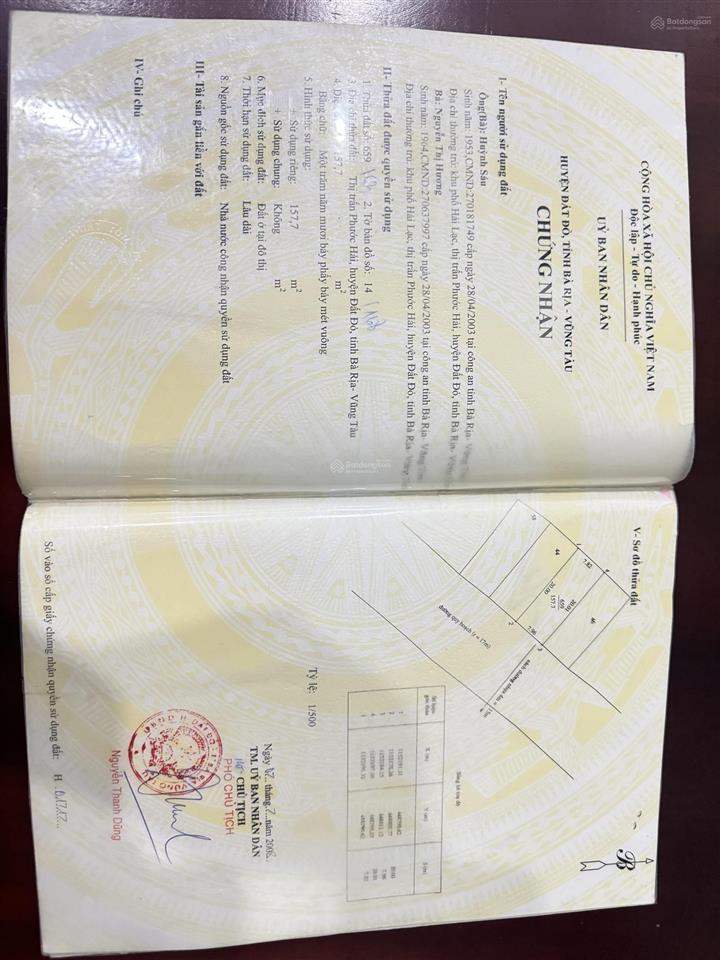 Chủ gửi bán 167m2 vị trí cực đẹp đất mặt tiền đường trần văn mầu khu tái định cư biển phước hải