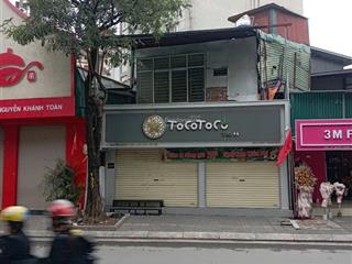 Cho thuê cửa hàng mặt đường nguyễn khánh toàn  cầu giấy  hà nội./.