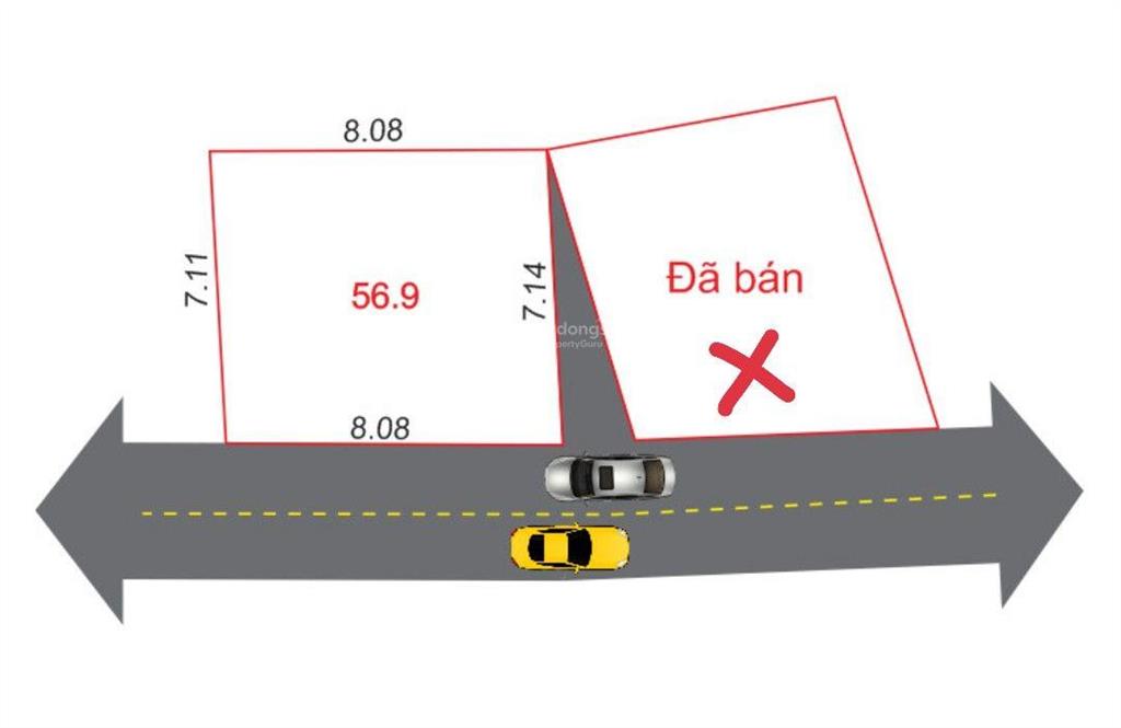 Bán 56.9m2 ô tô tránh nhau tại tổ 9, thị trấn quang minh, mê linh, hà nội