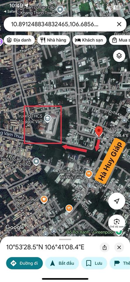 Bán đất tặng nhà tx48  q12 đường xe tải thông, ngang 33m dài 35m