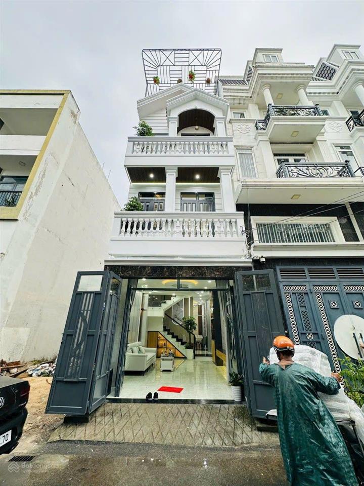 Bán nhà trệt 3 lầu khu dân cư đường nhựa 12m + vỉa hè