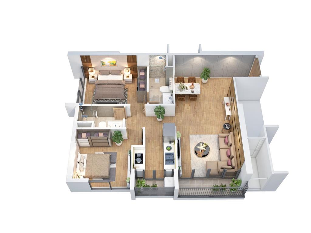 Bán căn góc, 2pn 2wc, 72m2, full nội thất giá 5.45 tỷ sang tên aá