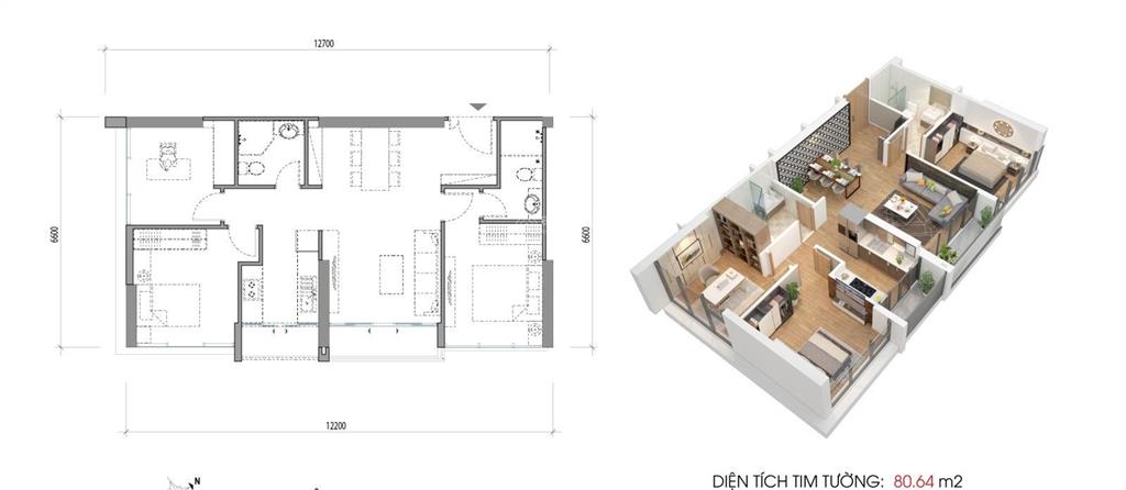 Bán căn góc 3pn 2wc 80m2 sổ hồng giá 7,29 tỷ bao phí