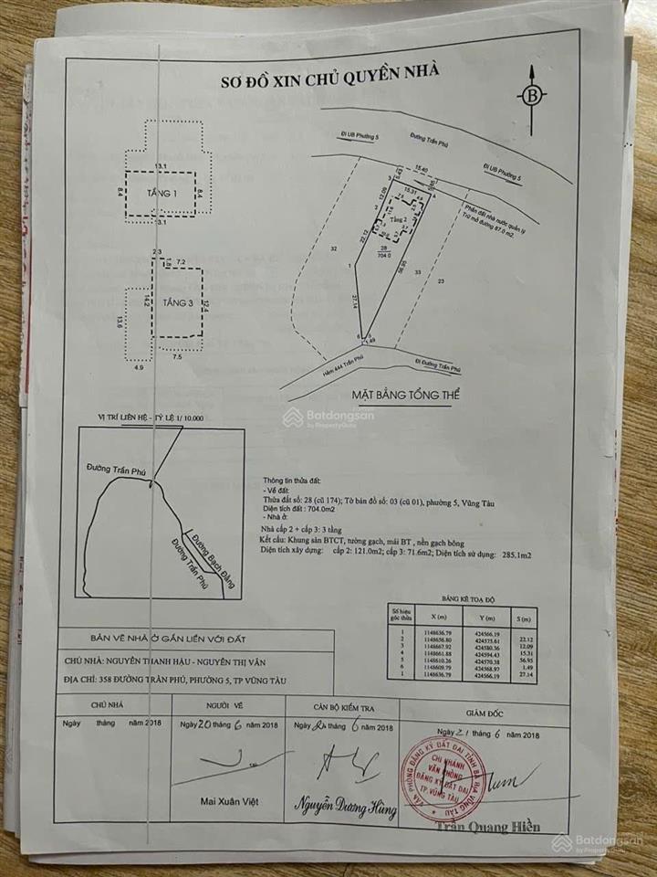 Bán lô đất view biển mặt tiền trần phú s=1427m2=28x62m bhr/2 bìa khu sao mai vũng tàu 171 tỷ
