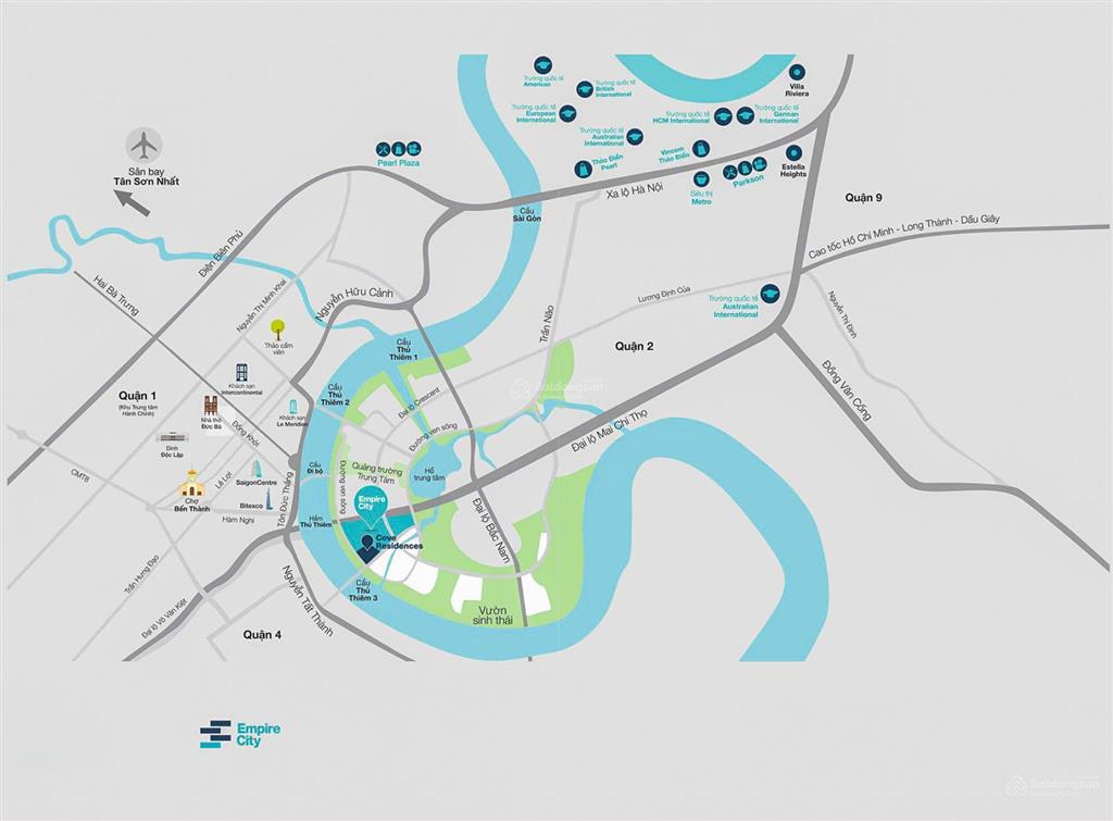 Empire city thủ thiêm bán căn hộ tháp t2a  spa foreigner quota với 2 phòng ngủ view thành phố