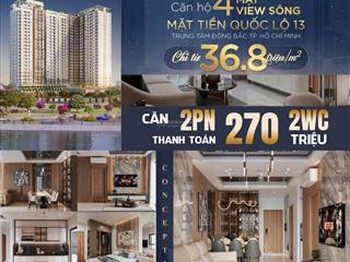 Căn hộ symlife mặt tiền ql 13  metro số 2  4 mặt view sông