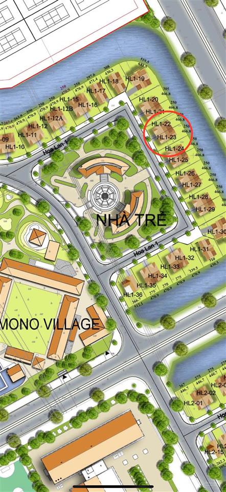 Bán bt hoa lan 1 đối diện almaz, gần công viên. 251m2. mặt tiền 11m, trung tâm chính kdt riverside