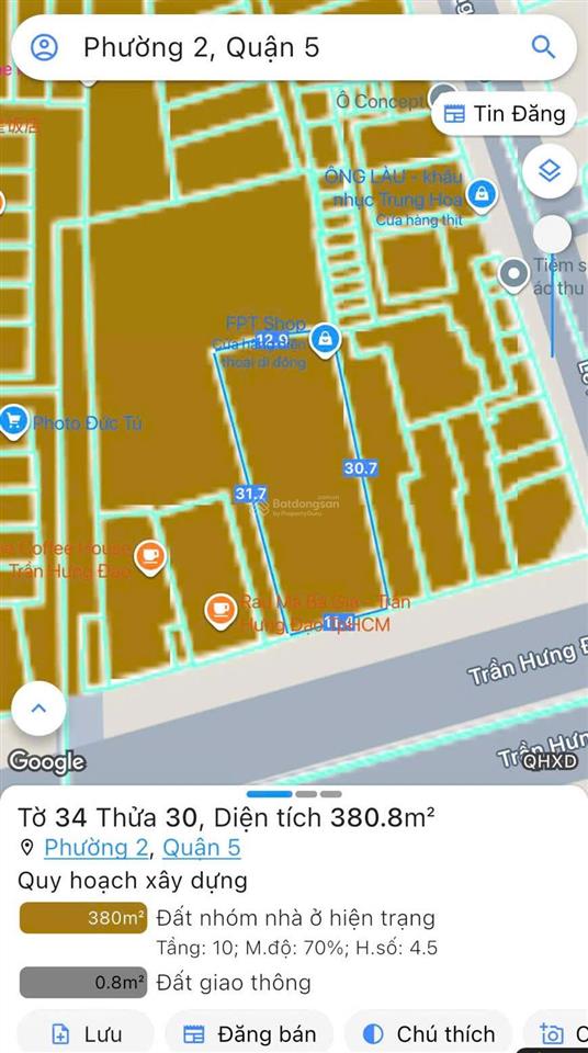 Quỹ đất lớn giá tốt nhất mt trần hưng đạo, quận 5. dt 12x35m (375m2), giá chỉ 168 tỷ tl