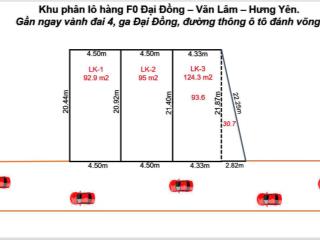 Giá chỉ 16 triệu/m2. b.á.n lô đất rẻ nhất văn lâm  hưng yên, đường thông ô tô 7 chỗ.