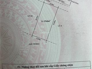 Lô biệt thự  lô 3 thanh niên 170m2 giá 2x tr/m2