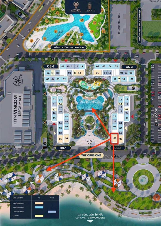 Căn đặc biệt opus one 1pn + 55m²  3.8 tỷ trả tiến độ