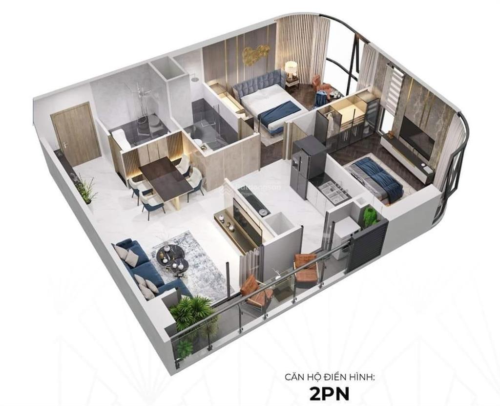 Căn đặc biệt opus one 1pn + 55m²  3.8 tỷ trả tiến độ