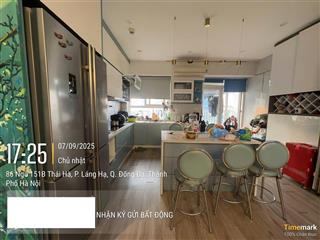 Giá rẻ! bán căn hộ 165 thái hà căn góc rộng, full nội thất, diện tích 123,3m2